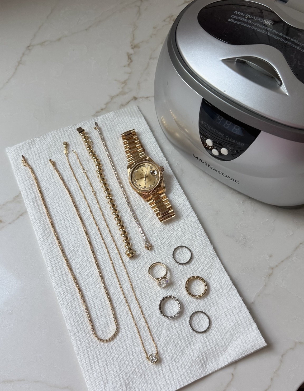 I’ve had this ultrasonic jewelry cleaner for many years now and I love it! It gets all the hard to reach dirt and grime and makes your jewelry look brand new!

#LTKselfcare #LTKmorningroutine #LTKSaleAlert