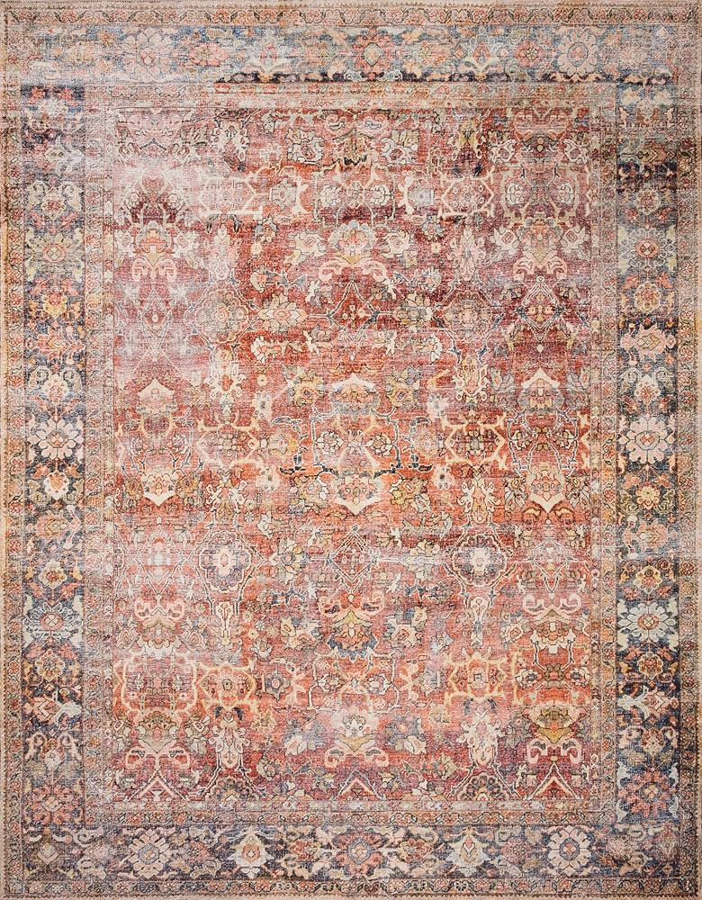 Loloi Layla 9'-0" x 12'-0" Area Rug in Spice/Marine - Thick Area Rug, Soft Area Rug with, Vintage... | Amazon (US)
