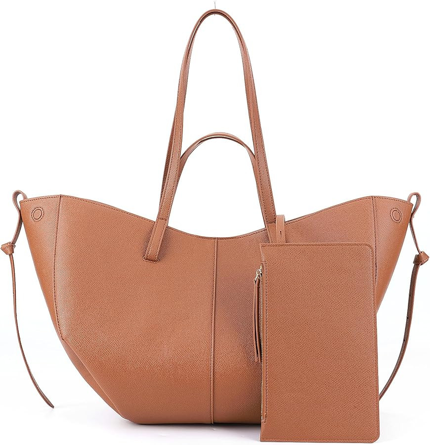 Faux Leather Tote Bag for Women Work Tote Handbag Trendy Shoulder Bag Hobo Purse Casual Top-handl... | Amazon (US)