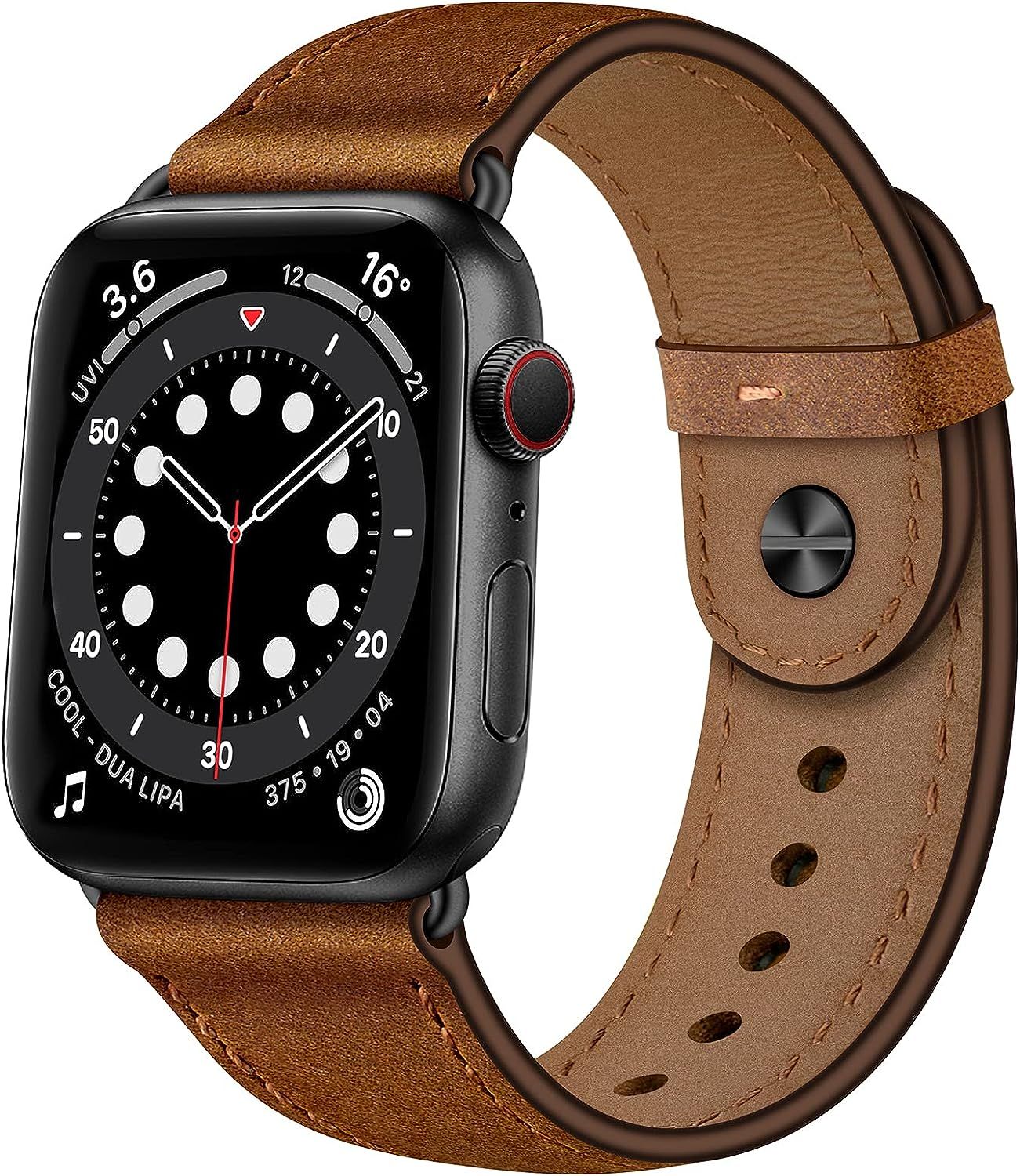 OUHENG Compatible with Apple Watch Band 41mm 40mm 38mm 49mm 45mm 44mm 42mm, Genuine Leather Bands... | Amazon (US)