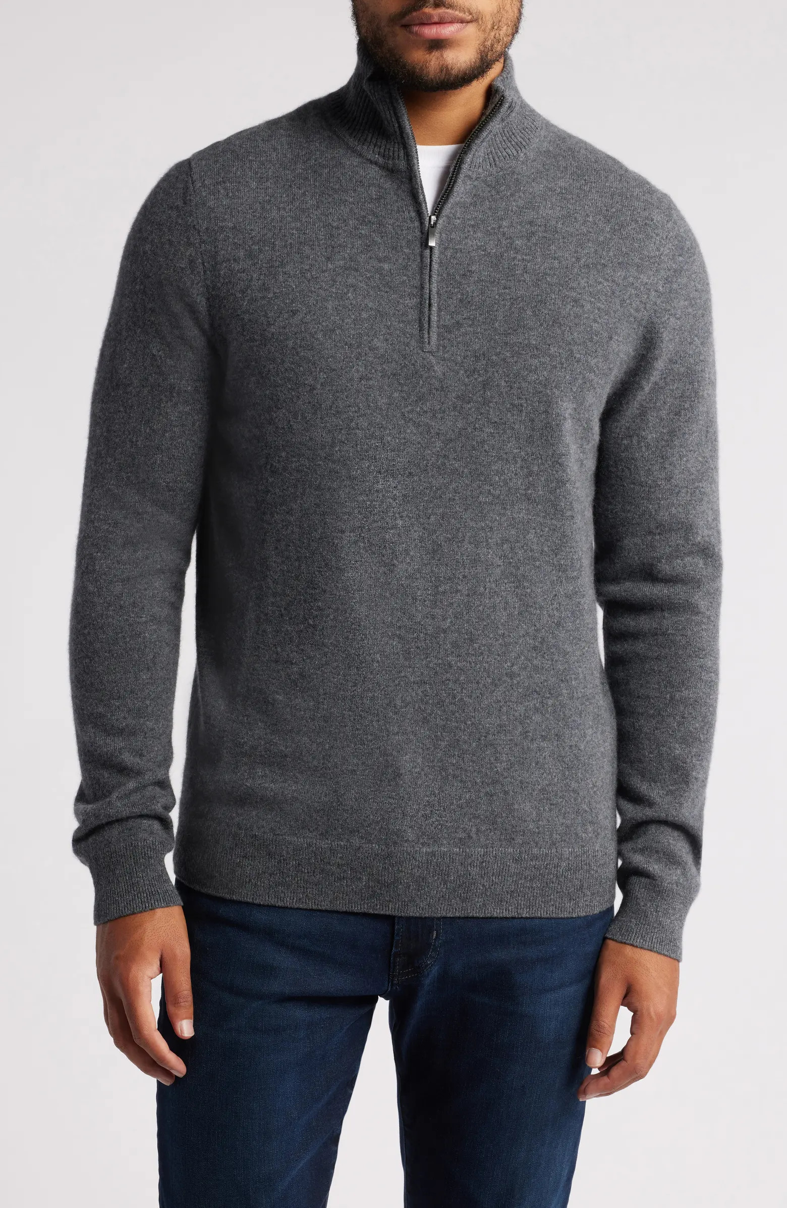 Nordstrom Cashmere Quarter Zip Pullover Sweater | Nordstrom | Nordstrom
