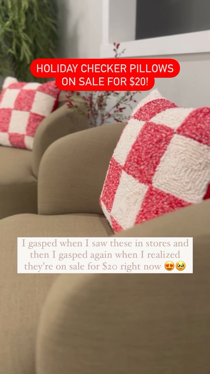 The cutest $20 checker pillows for Christmas! 

#LTKhome #LTKsalealert #LTKHoliday