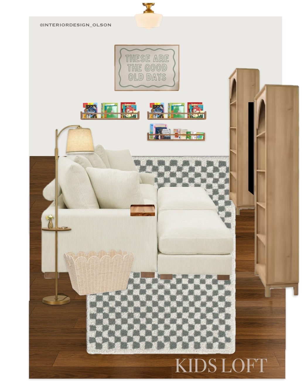 Designing a cozy and functional kids loft that grows with them! 🍿📚 This neutral Studio McGee-inspired space features two layout options under $1500 — including a modular sectional, arched bookcases, cozy bean bag chairs, and a projector screen setup for movie nights! Designed for comfort, storage, and sibling-friendly hangouts with warm textures, checkered rugs, and soft lighting. Perfect for ages 7–9 and beyond!

Shop both looks here
#KidsLoft #NeutralKidsRoom #StudioMcGeeStyle #GirlsAndBoysRoom #CozyMovieRoom #LTKHome #LTKKids #LoftDesign #GenderNeutralDesign #FunctionalSpaces #McGeeAndCoInspired #CheckeredRug #KidsReadingNook