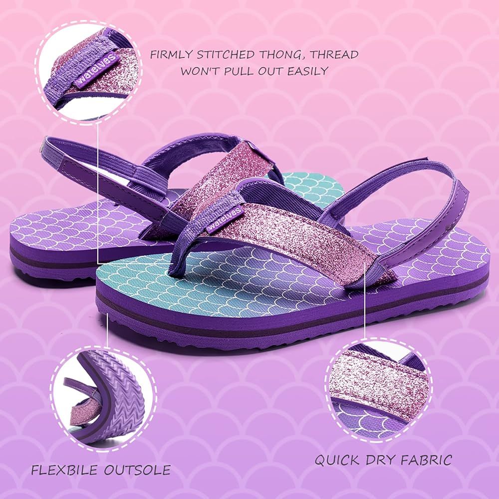 Watelves Girls & Boys Kids Flip Flop summer Slide Sandals Slip on Suitable for Bath Shower Beach poo | Amazon (US)