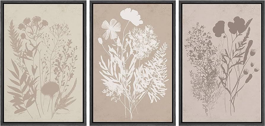 MUDECOR Framed Canvas Print Wall Art Wildflower Art Print, Floral Botanical Prints, Minimalist Vi... | Amazon (US)