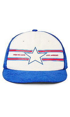 Wish Me Luck Los Angeles Cap in Blue & Off White from Revolve.com | Revolve Clothing (Global)