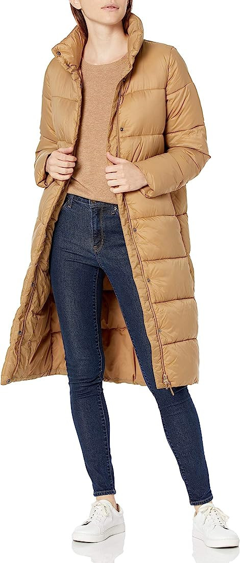 Amazon Essentials Women's Lightweight Water-Resistant Longer Length Cocoon Puffer Coat | Amazon (US)