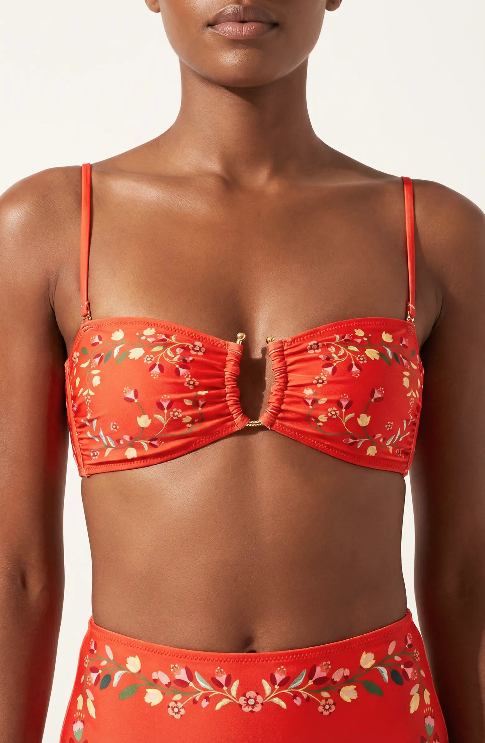 Scarlet Bloom Reversible Square Bandeau Top | Nordstrom