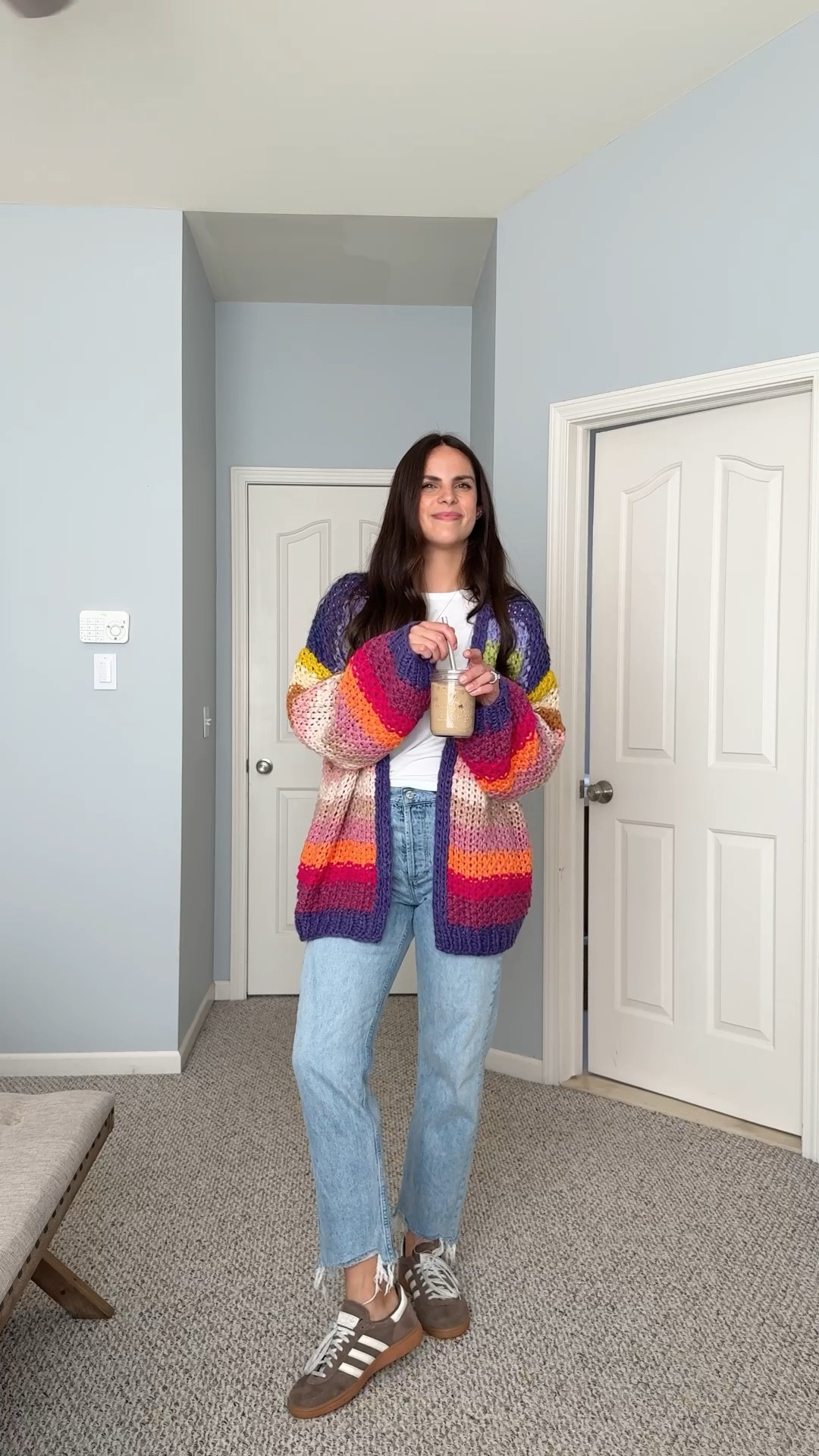 Medium in the cardigan and fits oversized size 29 in jeans fits tts! Very comfortable! 

Colorful crochet cardigan outfit
Easy outfit
Fall outfit
Winter outfit 
Nuuds jeans 
Mom outfit 
Pinterest outfit 
Adidas sneakers 

#LTKgrwm #LTKootd #LTKFindsUnder100