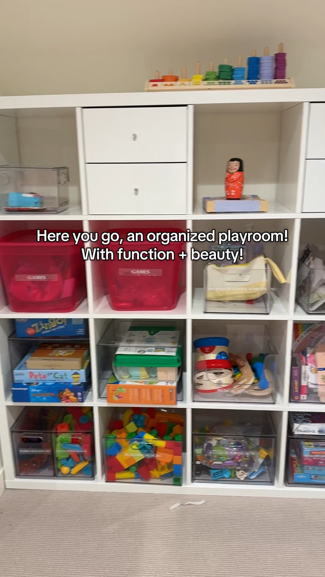 Playroom Organization Transformation ✨✨

During this move, this family went from a closet playroom, and multiple living room baskets to a full room playroom!!! 

With ikea shelves, target bins, and clear and organized labeled play zones — these kiddos will be able to play mindfully. And they will also be able to help put everything back in their labeled bin. How?! Because everything has a home! 
We don’t buy toys we already have. We can add to categories (ex. Sensory toys, board games, serfs & crafts, dress up, building sets, figurines, plushies, imagination) but to uphold an organized playroom it is IMPERATIVE to try the in with one, out with one rule. 

Shop all of these bins on my LTK page ✨

#kids #kidsorganization #playroom #playroomorganization #organization #beforeandafter #transformation

#LTKKids #LTKFindsUnder50 #LTKHome