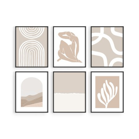 Haus and Hues Framed Modern Art Matisse Prints Neutral Wall Art Framed Wall Art Boho Contemporary Fr | Walmart (US)