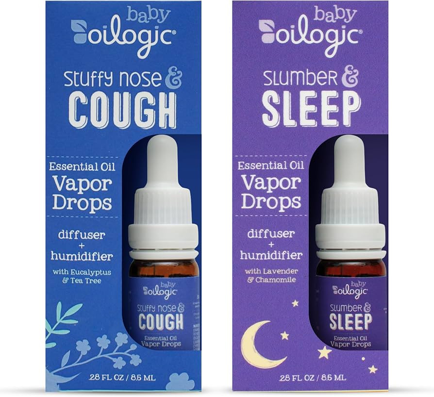 Oilogic Baby Essential Oil Vapor Drops for Diffuse & Humidifier, 2-Pack Set with Stuffy Nose & Co... | Amazon (US)