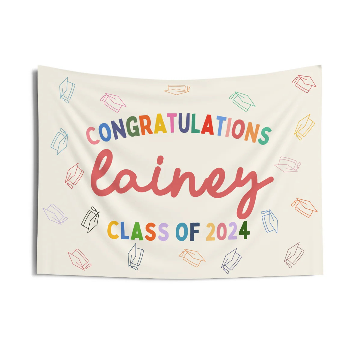 Colorful Personalized Graduation Banner, Custom Graduation Decoration | The Little Lemons Company