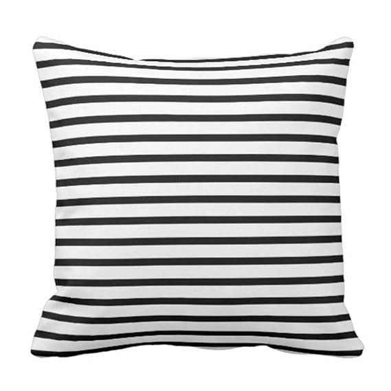 Emvency Throw Pillow Cover Colorful Garden Black and White Stripes Modern Decorative Pillow Case ... | Amazon (US)