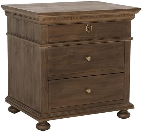 SAFAVIEH Couture Home Collection Allisyn Brown 3-Drawer Wood Nightstand Table (Fully Assembled) | Amazon (US)