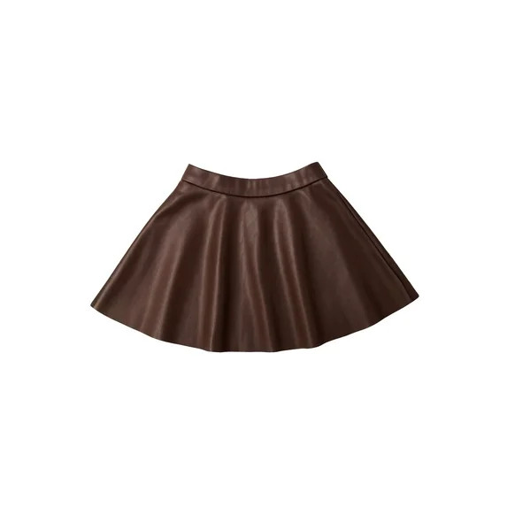 Wonder Nation Girls Pleather Skater Skirt, Sizes 4-18 & Plus | Walmart (US)