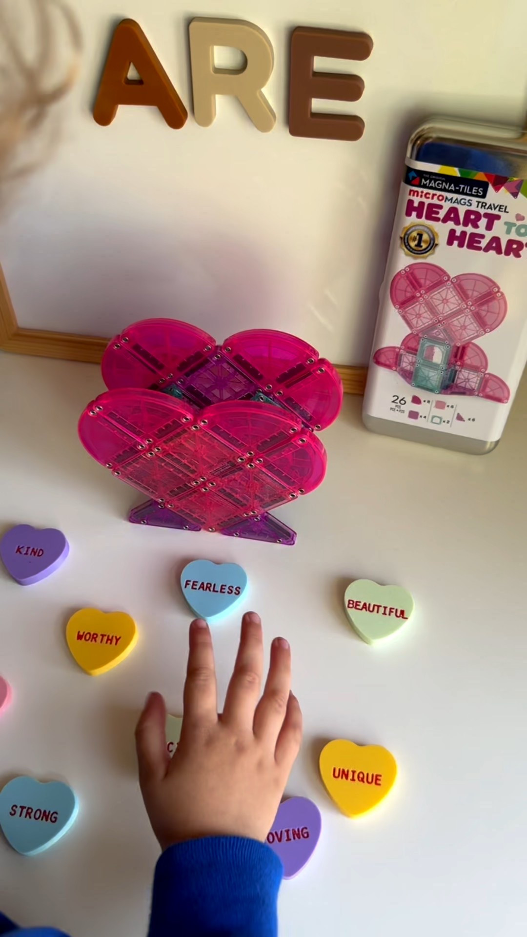 Building a MAGNA-TILE heart filled with affirmations—gentle reminders for our boys of how strong, brave, kind, and unique they are.

#LTKValentine #LTKKids