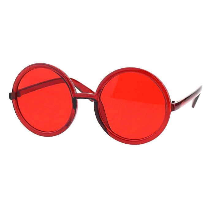 Womens Wizard Round Circle Lens Plastic Mod Fashion Sunglasses | Amazon (US)