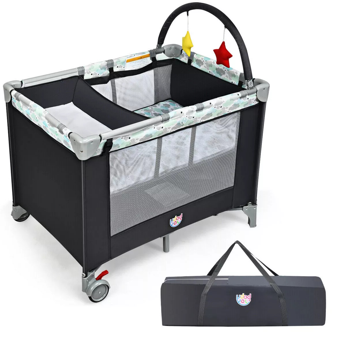 Costway Portable Baby Playard Playpen Nursery Center w/ Changing Station & Mattress | Target