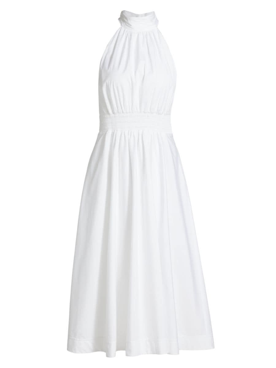 Kinny Cotton-Blend Halter Midi-Dress | Saks Fifth Avenue