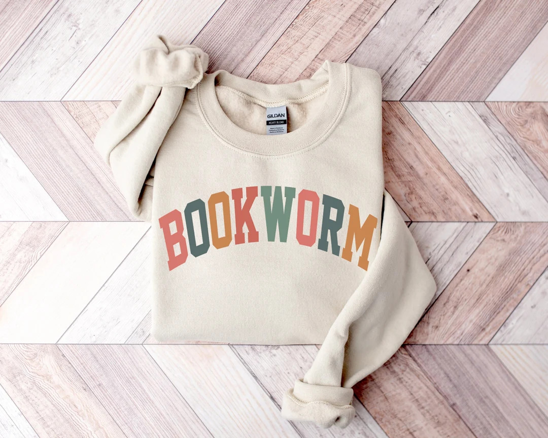 Retro Bookworm Sweatshirt: Teacher Reading Shirtteach Shirt, Bookish Shirt, Book Lover - Etsy | Etsy (US)