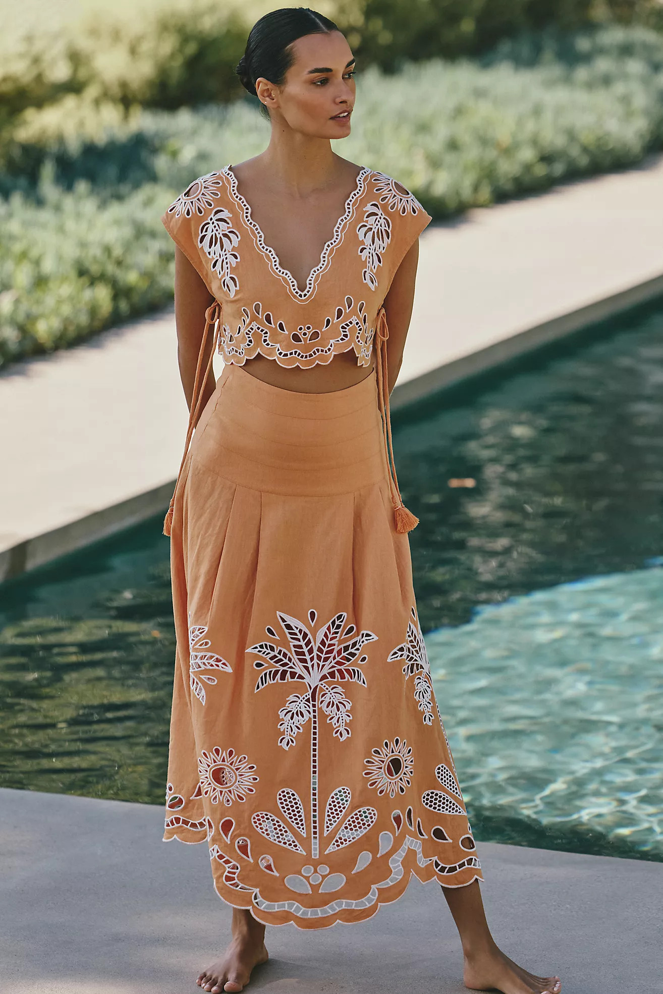 Farm Rio Banana Tree Camel Blouse | Anthropologie (US)