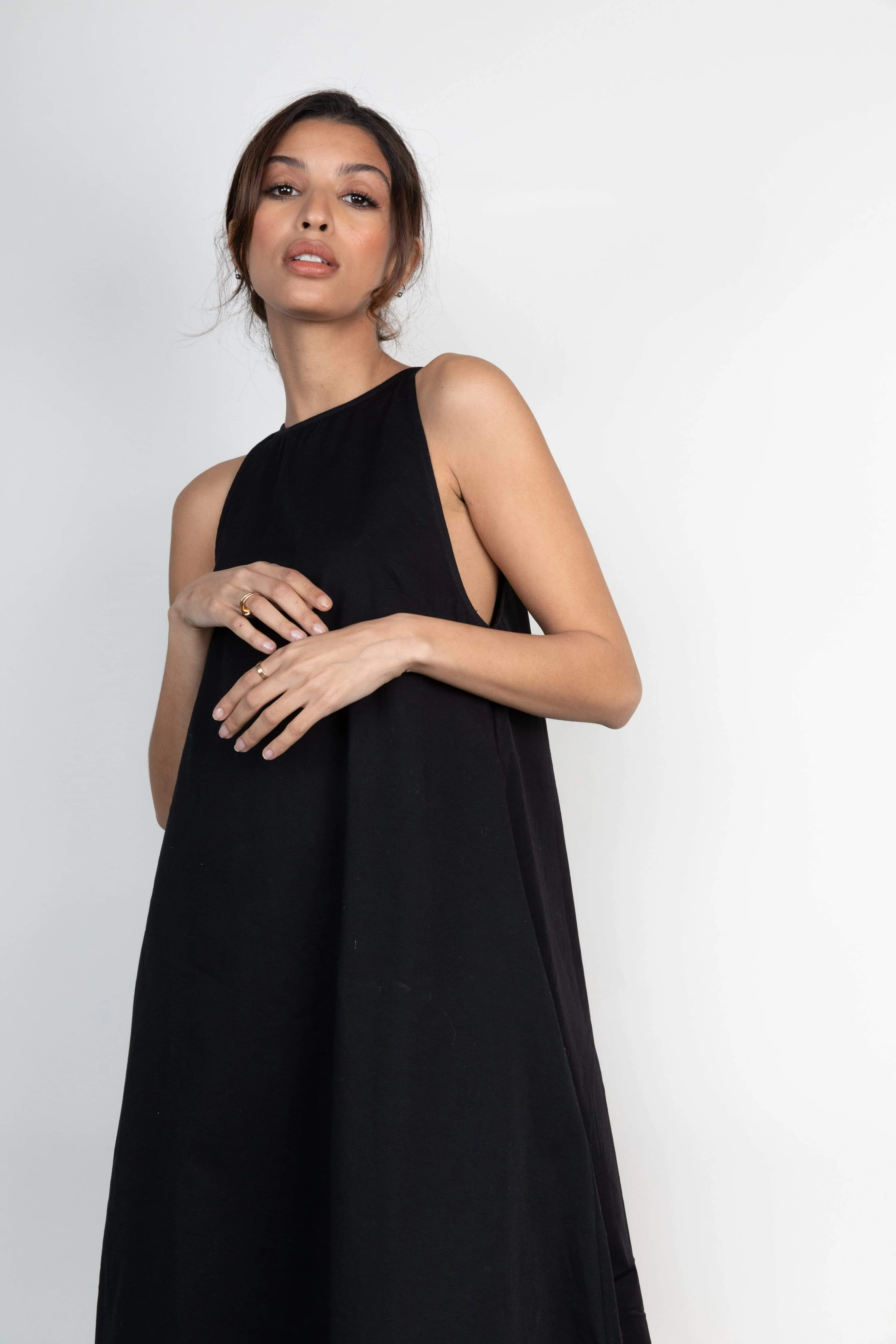 Pascale Racer Day Dress - Black | Pretty Lavish (UK)