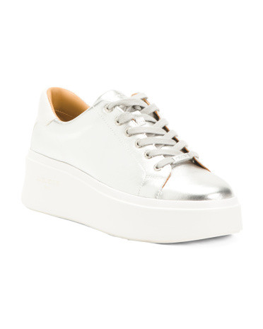 Leather Hally Lace Up Sneakers | TJ Maxx