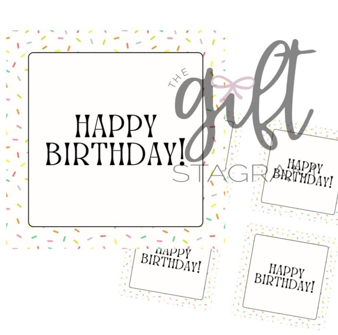 Happy Birthday Sprinkles Gift Tag DIGITAL DOWNLOAD Birthday Sprinkles Gift Tag for Birthday Birth... | Etsy (US)