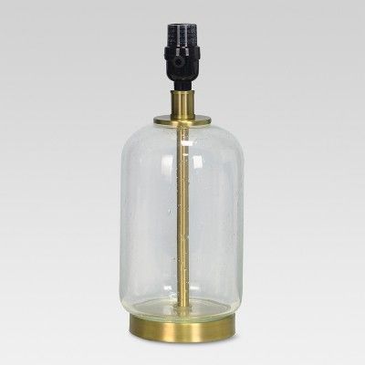 Bubble Glass with Brass Detail Small Lamp Base Clear - Threshold&#153; | Target