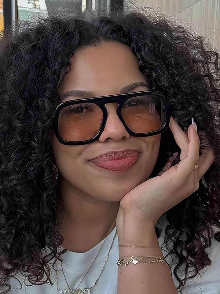 1 Pair Vintage Bohemian Style Women's Aviator Fashion Fashion Glasses, Square Leopard Print Frame... | SHEIN