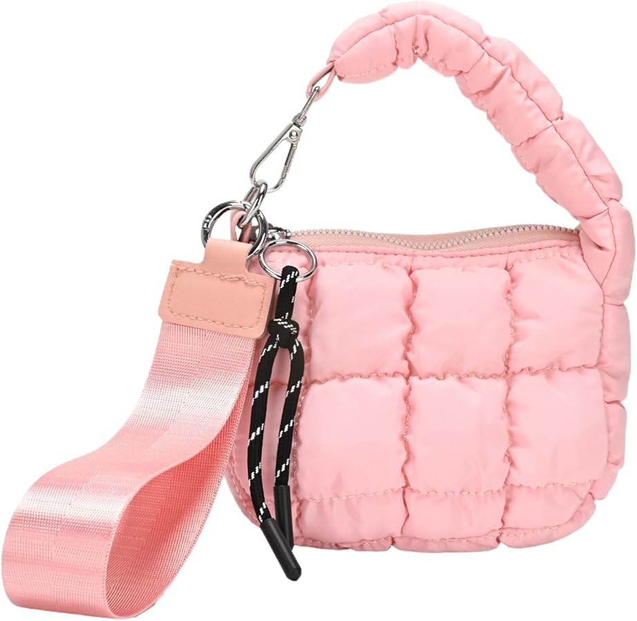 Quilted Mini Puffer Pouch Wristlet Wallets for Women,Nylon Padded Puffer Handbags Accessories,Cut... | Amazon (US)