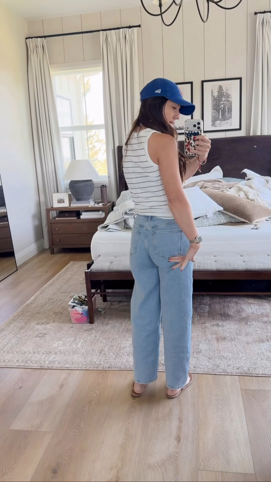 OOTD! Love these new quince barrel jeans! So flattering on the booty, but so comfortable wearing my normal size 24R,5’4 for reference 

Jeans, denim, spring, tank, Aritzia, quince, baseball, cat, hat, sandals, Tkees ￼

#LTKMothersDay #LTKootd #LTKSaleAlert