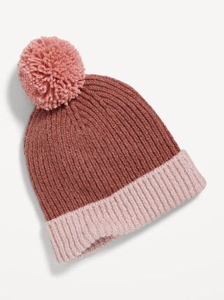 Color-Block Pom-Pom Beanie for Toddler Girls | Old Navy (US)