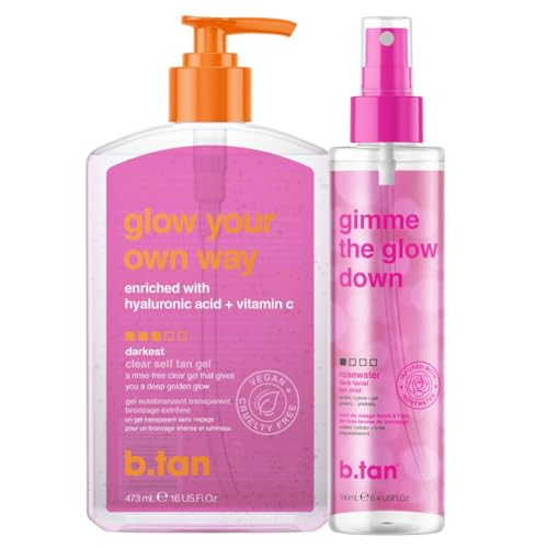 b.tan Clear Self Tan Gel & Face Mist Kit | Glow Your Own Way + Mist Bundle - Transfer-Resistant S... | Amazon (US)