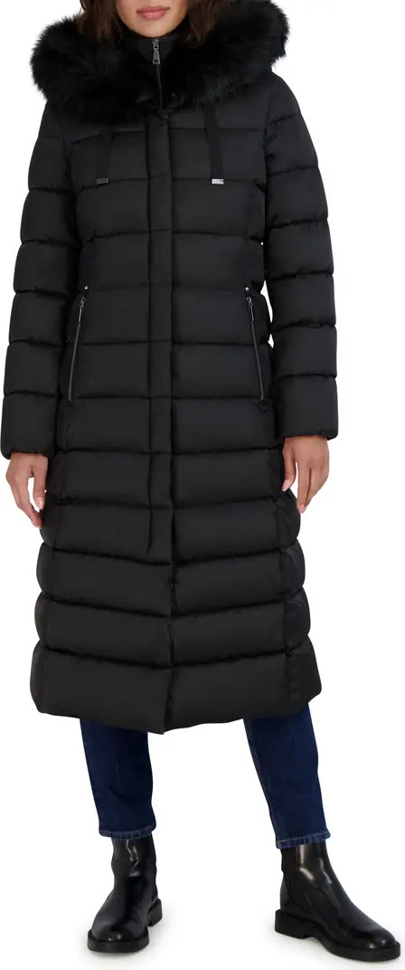Tahari Nellie Faux Fur Trim Hooded Puffer Jacket with Bib | Nordstromrack | Nordstrom Rack