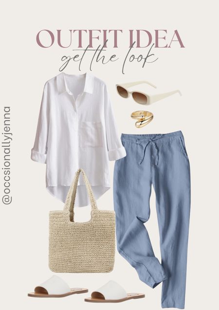 Outfit idea from Amazon! Shop the look 

Sunglasses, gold jewelry, top, pants, linen, woven bag, vacation style, summer outfit 

#LTKStyleTip #LTKItBag #LTKShoeCrush