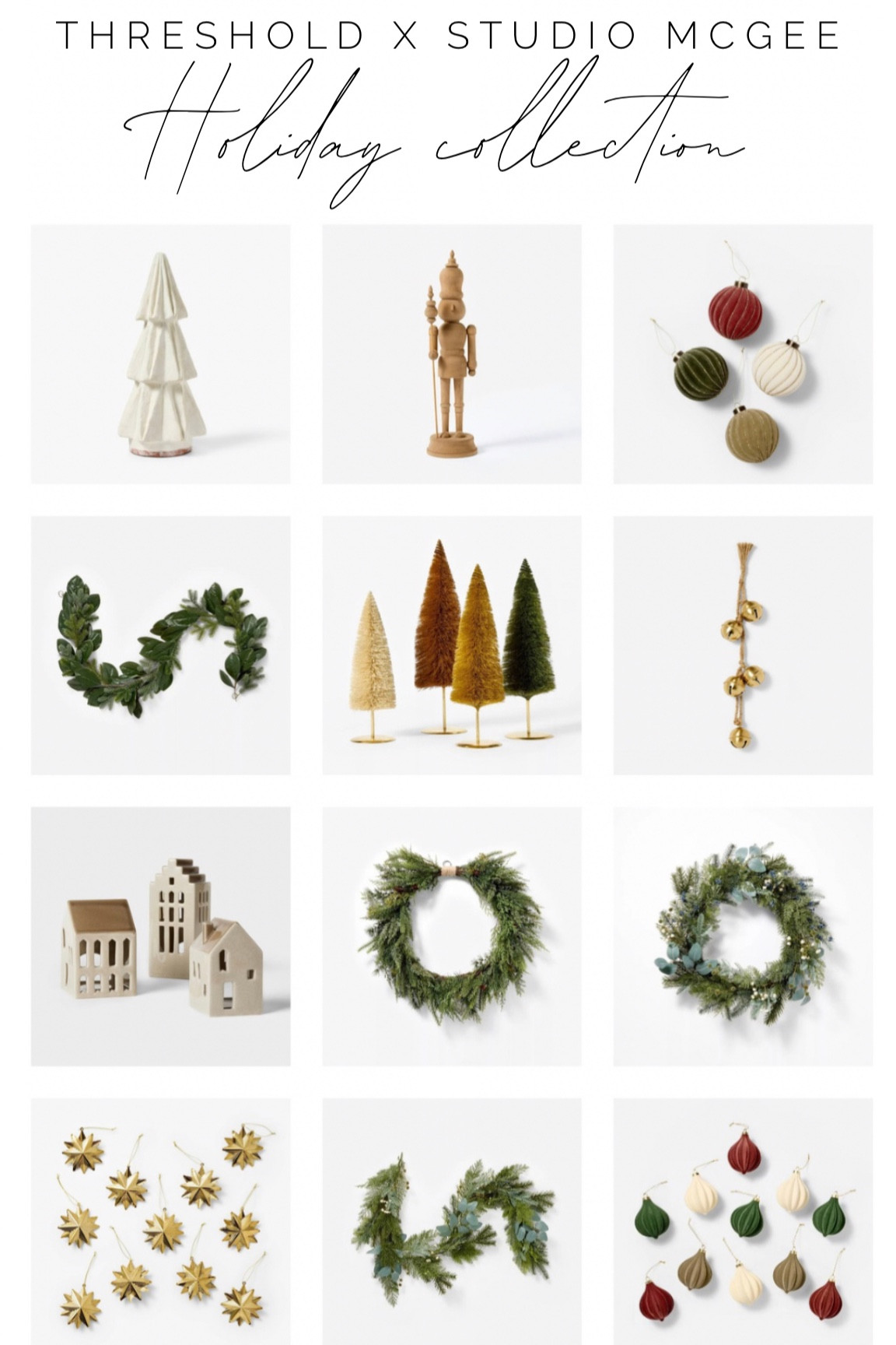 Target x Studio McGee holiday collection. Flocked ornaments, Christmas wreaths, ceramic houses, garland and more 

#LTKhome #LTKSeasonal #LTKfindsunder100