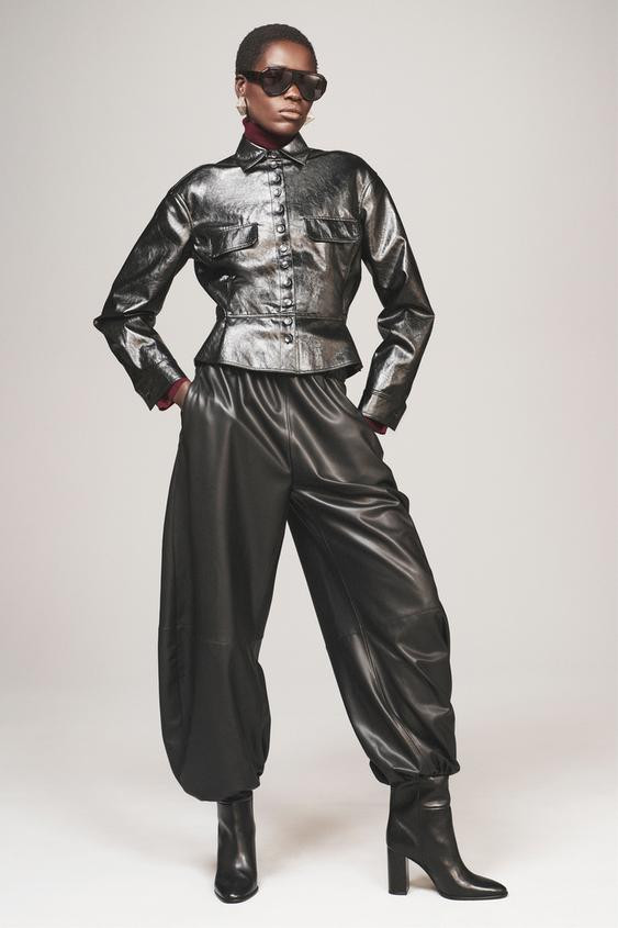 PEPLUM FAUX LEATHER JACKET - THE ITEM ZARA WOMAN | Zara US