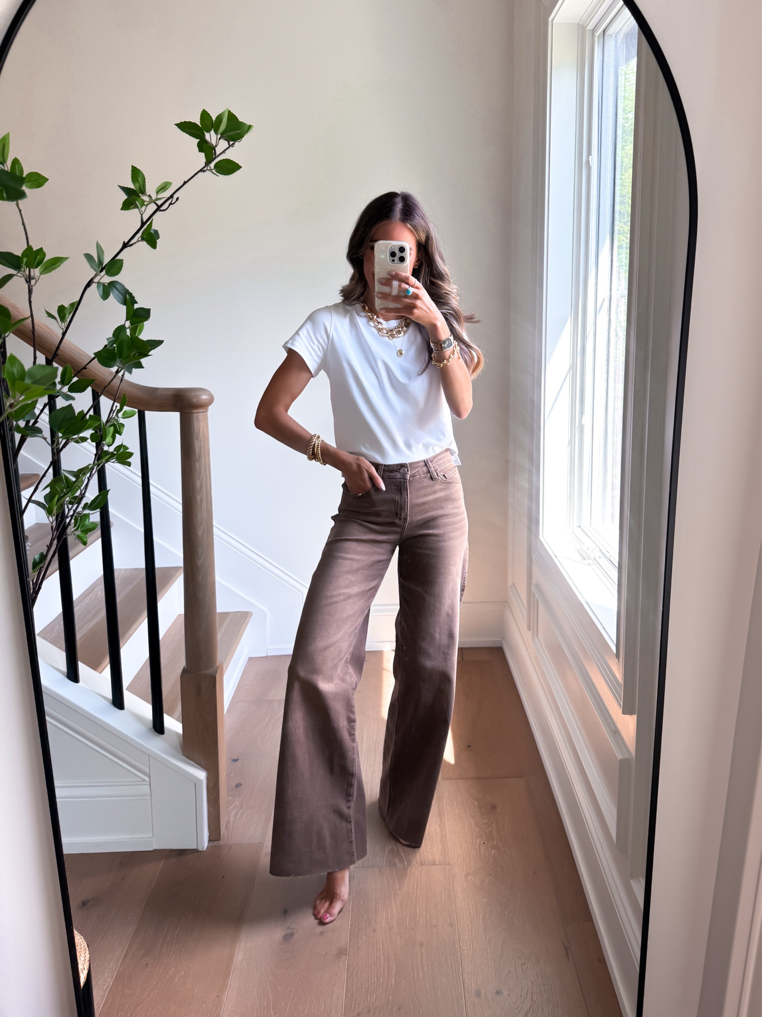 Scroll to shop. Brown Amazon sweatpants jeans - wearing my true to size. Super stretchy and comfy. Follow for more.

#LTKgrwm #LTKmomlife #LTKootd