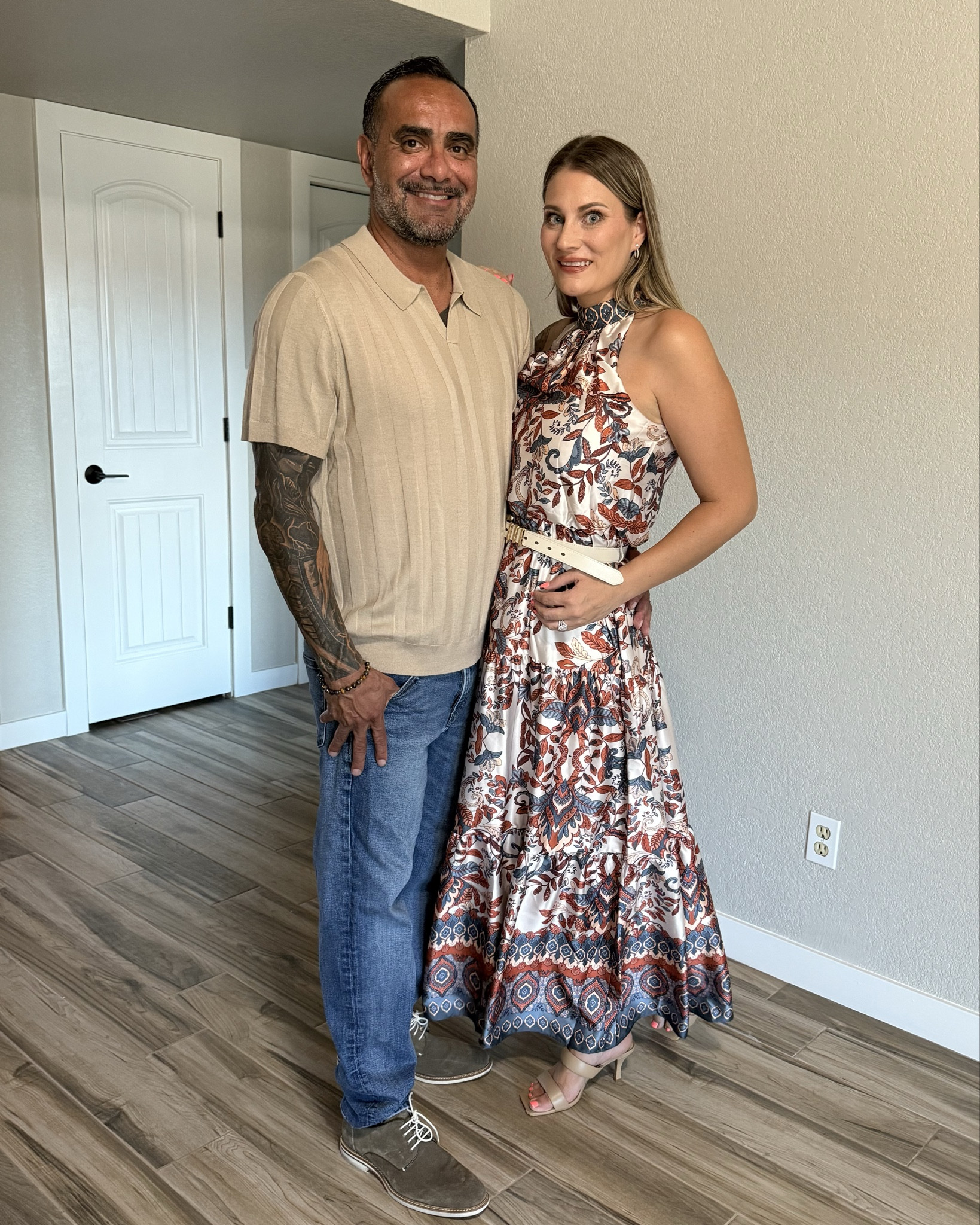 Summer date night outfits. 
I’m wearing a size 6 dress. 
My stats 5’6 and 145lbs
Hubby is wearing a size large. 
His starts 5’9 and 180lbs 

#LTKStyleTip #LTKSaleAlert #LTKFindsUnder100