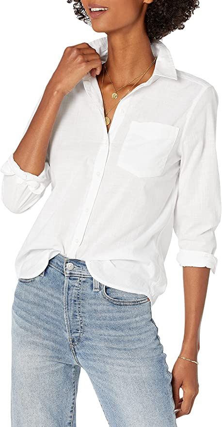 Goodthreads Women's Washed Cotton Long-Sleeve Boyfriend Shirt | Amazon (US)