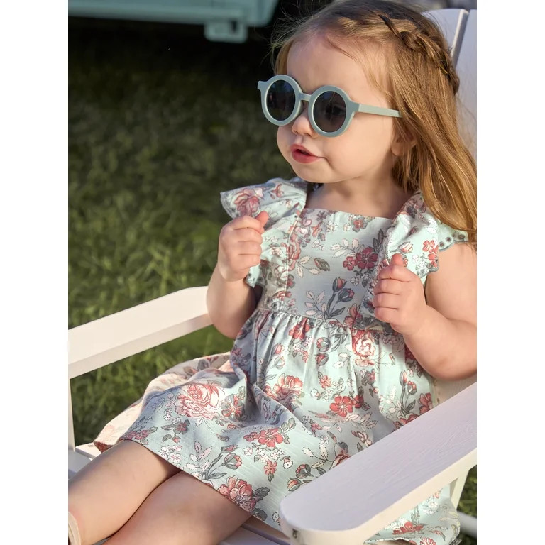 Modern Moments by Gerber Baby Girl Ruffled Dress With Diaper Cover, 2-Piece, Sizes 0/3 Months - 2... | Walmart (US)