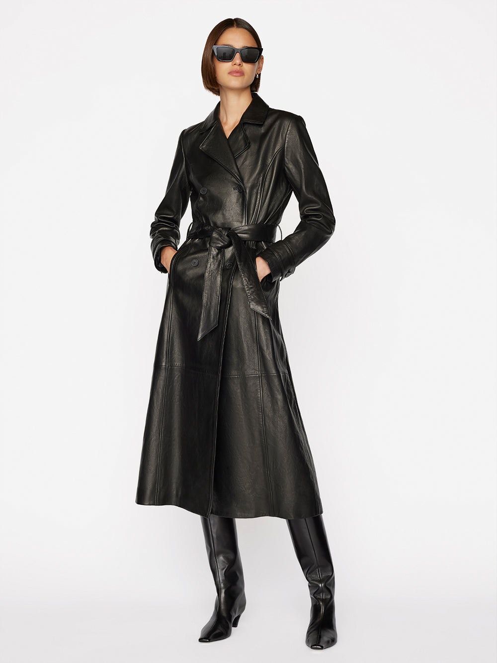 Leather Trench -- Noir | Frame Denim