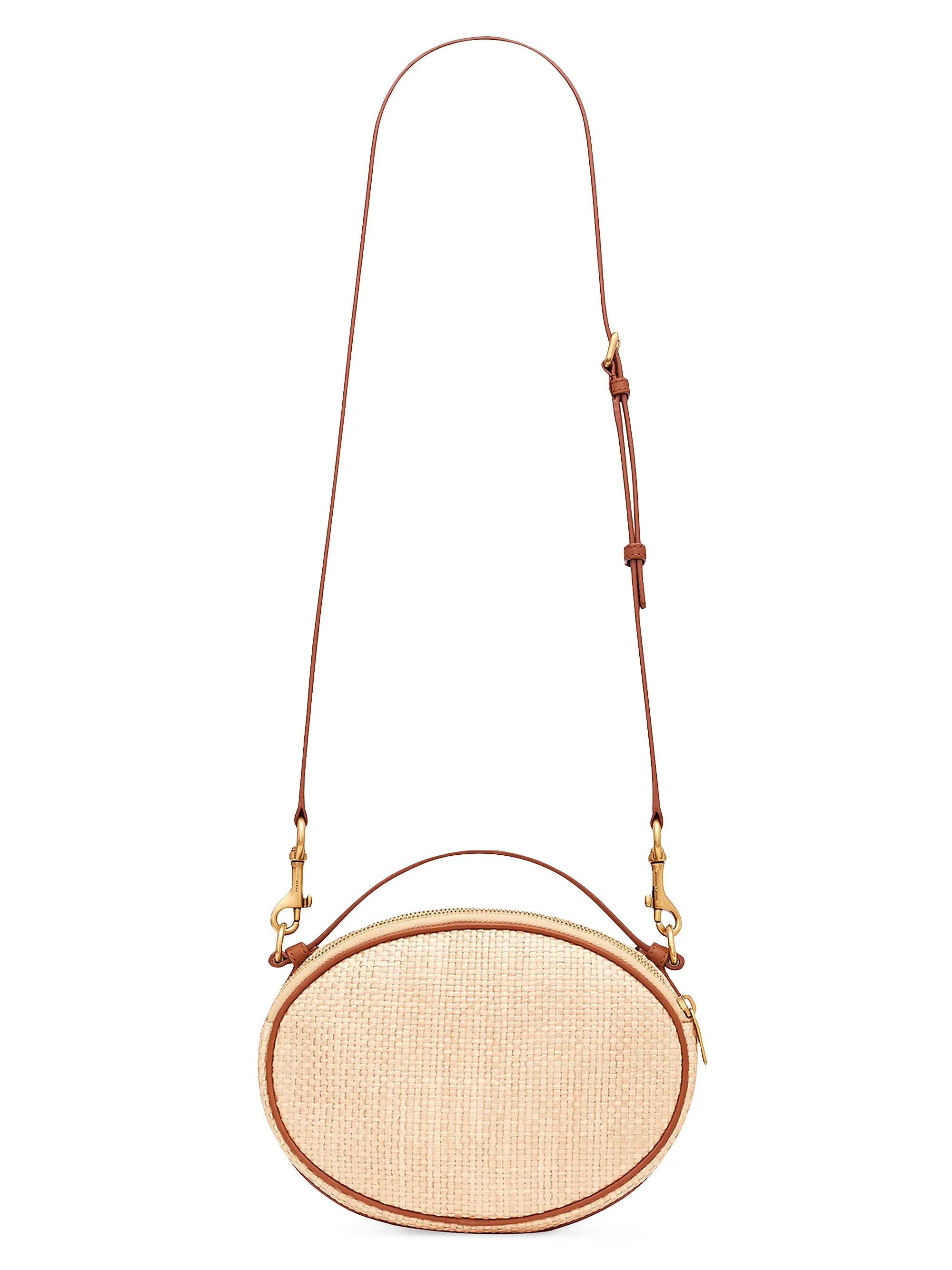 Camera Bag in Raffia and Vegetable-Tanned Leather | Saks Fifth Avenue
