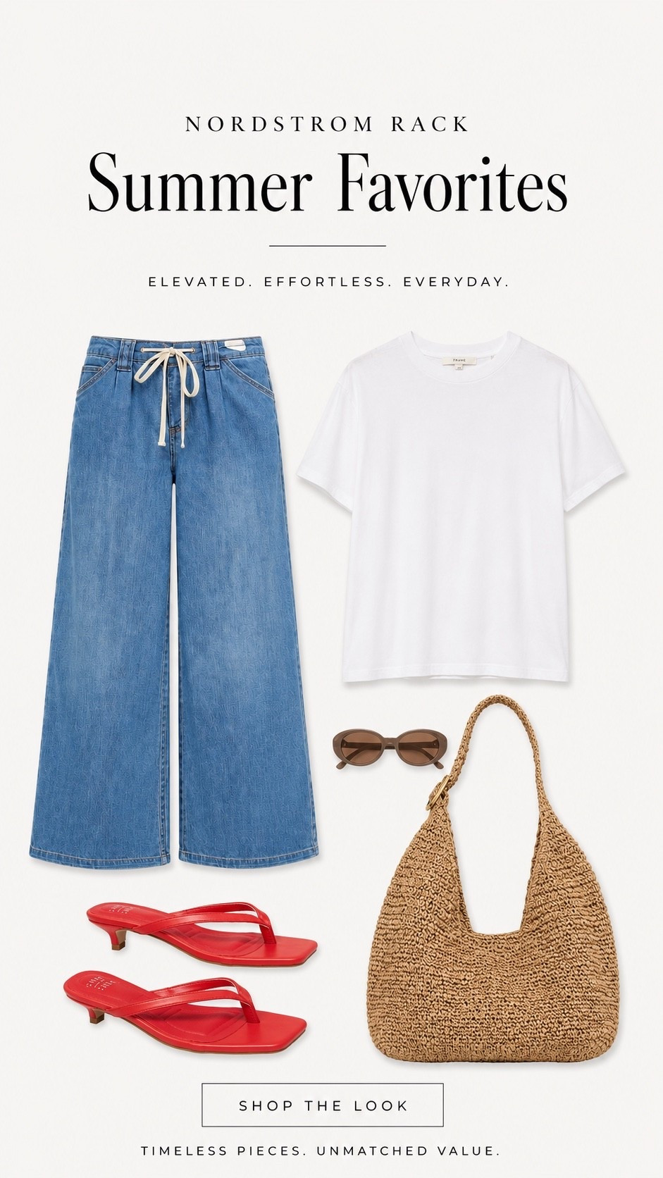 Quiet luxury summer staples from @NordstromRack 🤍
Relaxed denim, a perfect white tee, woven textures, and the chicest pop of red. Timeless pieces that make getting dressed feel effortless. #NordstromRackPartner #RackScore
