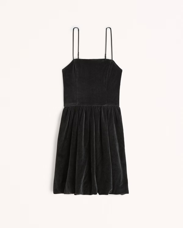 Velvet Bubble Hem Mini Dress | Abercrombie & Fitch (US)
