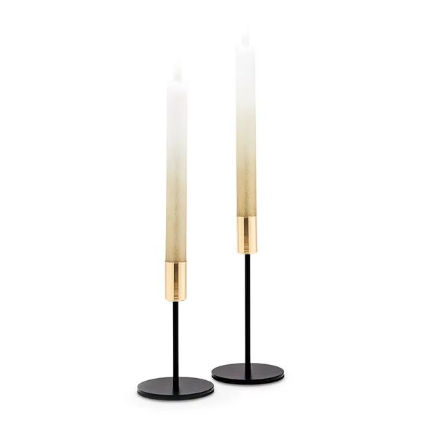 Modern Tiered Taper Candle Holders - Black & Gold - Set Of 2 - Walmart.com | Walmart (US)