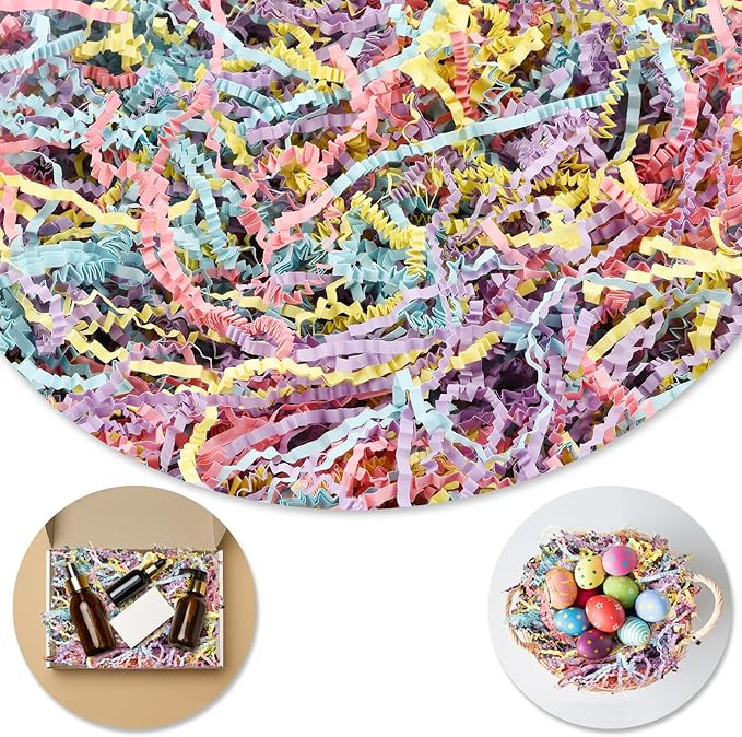 Darfukei Shredded Paper For Gift Baskets, 1/2LB (8 oz) Crinkle Paper Filler, Colorful easter bask... | Amazon (US)
