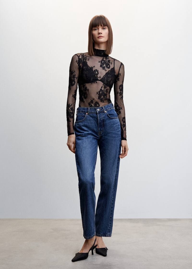 Shirt aus floraler Spitze | MANGO (DE)